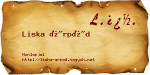 Liska Árpád névjegykártya